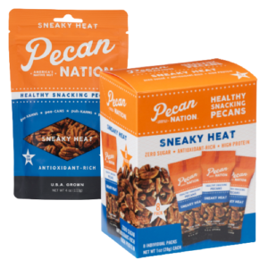 sneaky heat flavored pecan box and bag