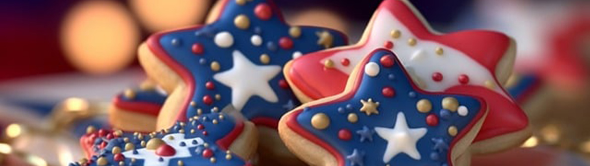 Red, White, and Blue Star Cookies