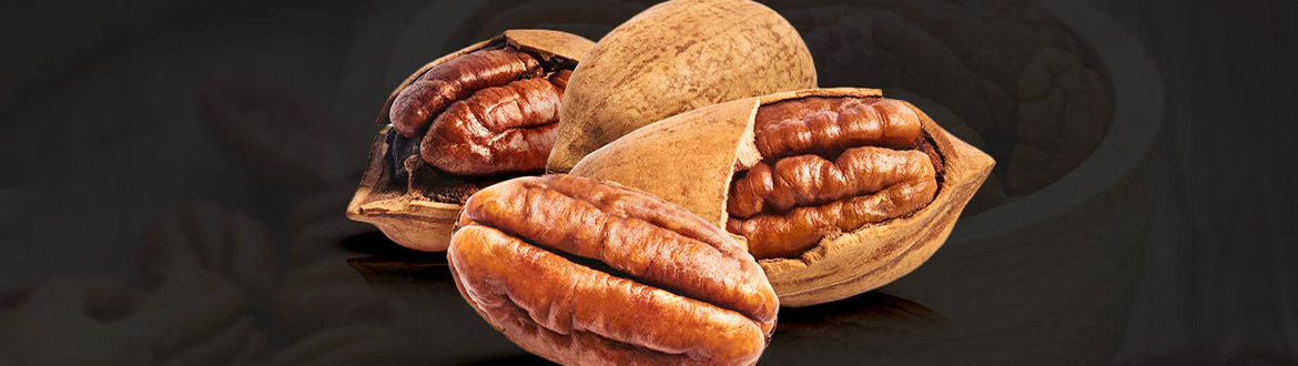 Close-Up of Cracked Open Pecans
