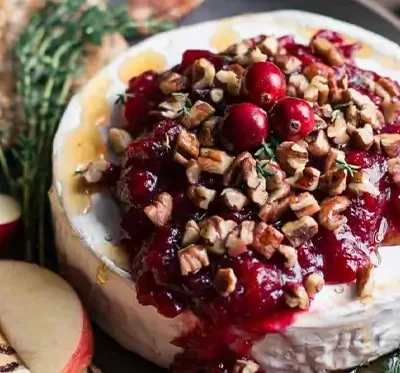 Baked Brie with Pecans and Cranberry Orange Chutney