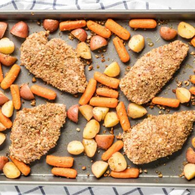 Sheet Pan Pecan-Crusted Chicken and Veggies