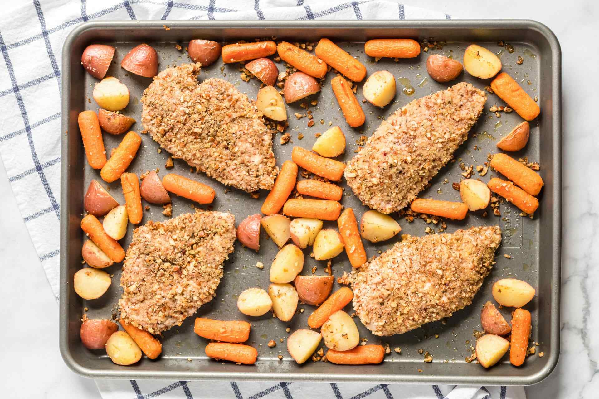 sheet pan pecan chicken