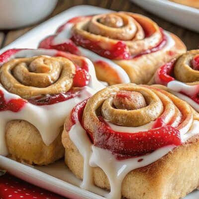 Pecan Strawberry Cheesecake Cinnamon Rolls 