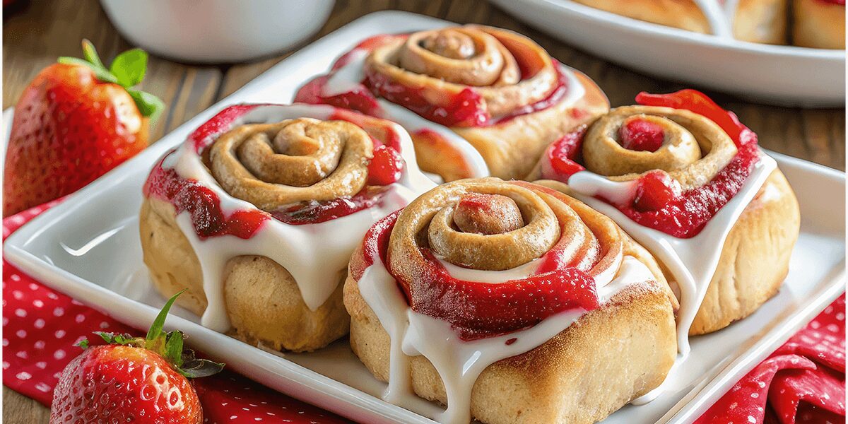 pecan strawberry cinnamon rolls