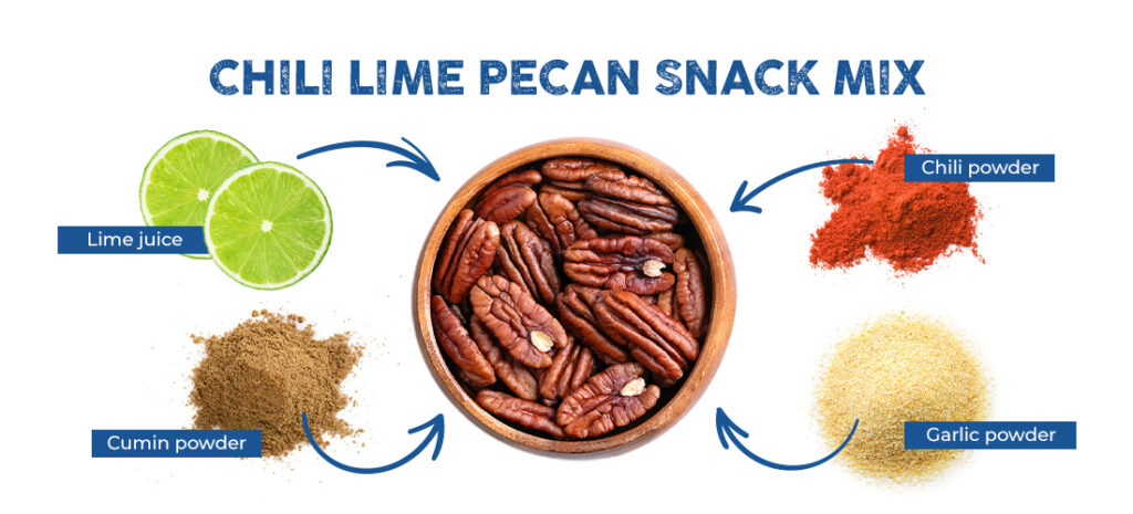 Chili lime pecan snack mix