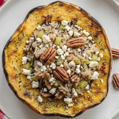 Instant Pot Acorn Squash with Pecan Stuffing